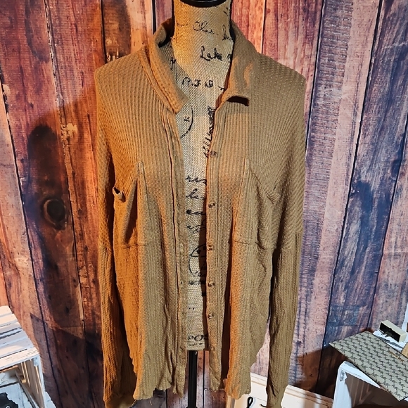 BKE Tops - BKE Women’s Soft Knit Button-Front Sweater Cardigan - Camel Brown Size XXL